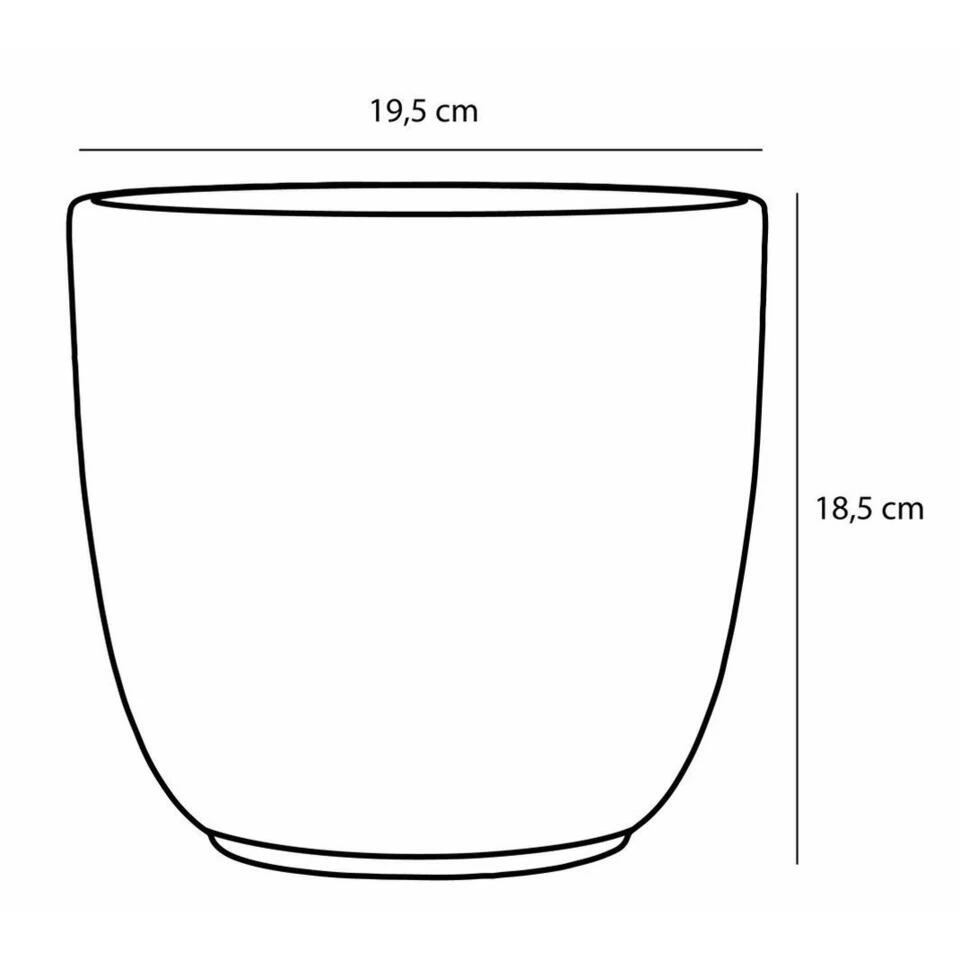 Mica Decorations Bloempot - Zwart - Keramiek - Glanzend - 19 X 18 Cm 4 Mica Decorations Bloempot - Zwart - Keramiek - Glanzend - 19 X 18 Cm - Afbeelding 2