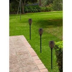 Merkloos Tuinfakkel - Zwart - Solar - Vlameffect - Ovaal - 78 Cm -Bekend Tuinmeubelen Winkel 1000000518 0103