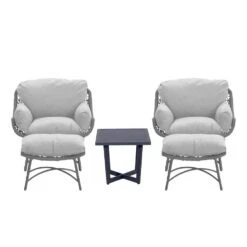 Garden Impressions Selene Loungestoelen Met Kent Bijzettafel - Zwart -Bekend Tuinmeubelen Winkel 1000003372 0102