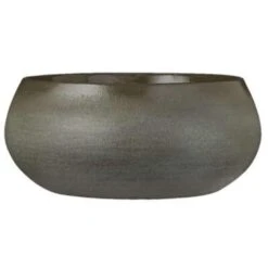 Floran Bloempot - Schaal - Groen Met Relief - Keramiek - 26 X 12 Cm