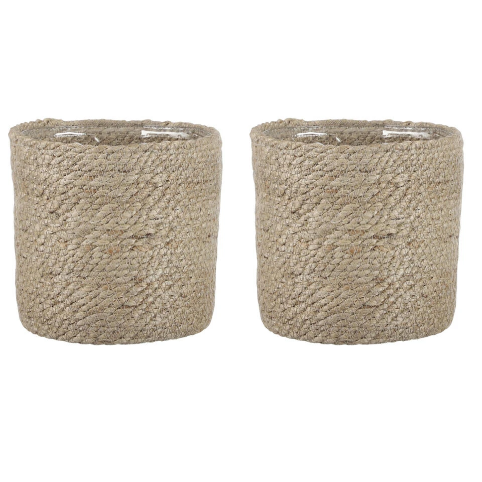 Mica Decorations Plantenpot - Rotan - Bruin - Plantenmand - 16 X 16 Cm 5 Mica Decorations Plantenpot - Rotan - Bruin - Plantenmand - 16 X 16 Cm - Afbeelding 3