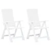 VidaXL Tuinstoelen 2 St Verstelbaar Kunststof Wit -Bekend Tuinmeubelen Winkel 1000006296