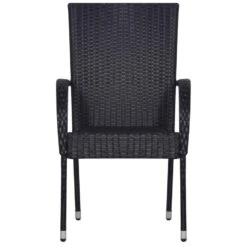 VidaXL Tuinstoelen Stapelbaar 2 St Poly Rattan Zwart -Bekend Tuinmeubelen Winkel 1000006317 0102