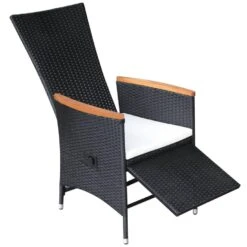 VidaXL Tuinstoelen 2 St Verstelbaar Met Kussens Poly Rattan Zwart -Bekend Tuinmeubelen Winkel 1000006363 0103