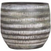 Floran Bloempot Lena - Bruin - Mat - Geribbeld - Keramiek - 20 X 17 Cm -Bekend Tuinmeubelen Winkel 1000011464