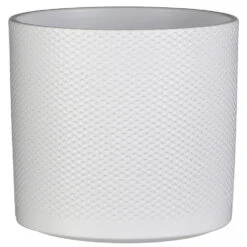 Mica Decorations Plantenpot - Wit - Relief - Keramiek - 23 X 21 Cm