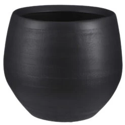 Mica Decorations Plantenpot - Zwart - Mat - Keramiek - 29 X 25 Cm