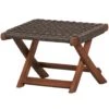 WOOOD Tuinvoetenbank Ruit Lois - Hout - Donkerbruin - 34x45x44 -Bekend Tuinmeubelen Winkel 1000013724