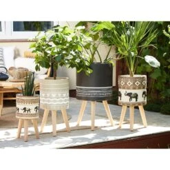 Beliani Plantenbak Voor Buiten ACHILIO - Bruin Magnesiumoxide -Bekend Tuinmeubelen Winkel 1000018186 0103