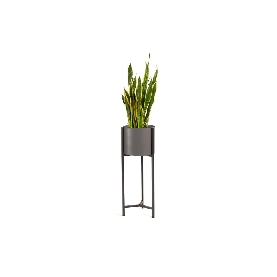 Lifa Living Hoge Plantenbak Met Zwart Metalen Frame En Grijze Bak 3 Lifa Living Hoge Plantenbak Met Zwart Metalen Frame En Grijze Bak