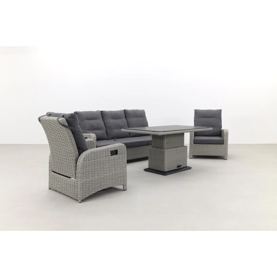 VDG Verstelbare Loungeset Hollywood - White Grey 6 VDG Verstelbare Loungeset Hollywood - White Grey - Afbeelding 4