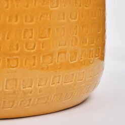 Mica Decorations Floyd Bloempot - H23,5 X Ø28 Cm - Okergeel -Bekend Tuinmeubelen Winkel 1000034001 0110