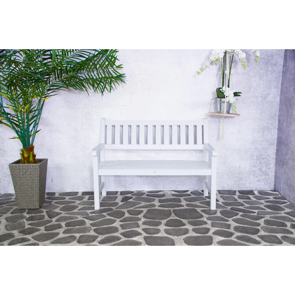 SenS-Line Bordeaux Tuinbank - Grenenhout - Wit 4 SenS-Line Bordeaux Tuinbank - Grenenhout - Wit - Afbeelding 2