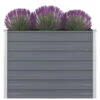 VidaXL Plantenbak Verhoogd 100x100x77 Cm Gegalvaniseerd Staal Grijs -Bekend Tuinmeubelen Winkel 1000040023