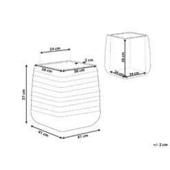 Beliani Plantenbak Voor Buiten PARIKIA - Wit Polyresin -Bekend Tuinmeubelen Winkel 1000040829 0102