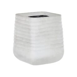 Beliani Plantenbak Voor Buiten PARIKIA - Wit Polyresin -Bekend Tuinmeubelen Winkel 1000040829 0103