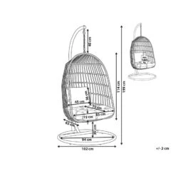 Beliani Hangstoel ALLERA - Wit Polyester -Bekend Tuinmeubelen Winkel 1000042134 0102