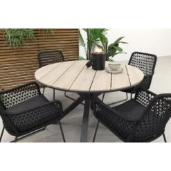 Garden Impressions/Taste Athena Antra/Edison 122 Cm. - Ronde Tuinset -Bekend Tuinmeubelen Winkel 1000048276 0103