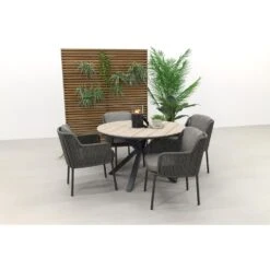 4 Seasons Bernini / GI Edison 122 Cm. - Ronde Tuinset -Bekend Tuinmeubelen Winkel 1000048703 0102
