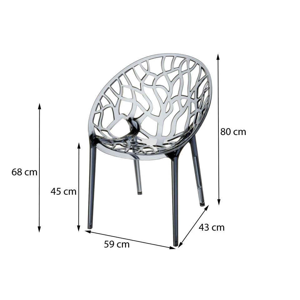 Siesta Crystal Stapelbare Stoel - Black Transparant 4 Siesta Crystal Stapelbare Stoel - Black Transparant - Afbeelding 2