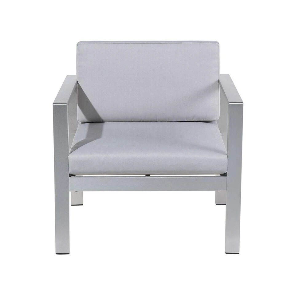 Beliani Tuinstoel SALERNO - Grijs Aluminium 6 Beliani Tuinstoel SALERNO - Grijs Aluminium - Afbeelding 4