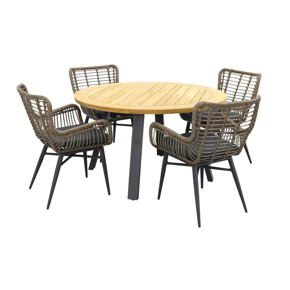 VDG Jasmine Naturel/Ambassador 130 Cm. Rond Tuinset - 5 Delig 4 VDG Jasmine Naturel/Ambassador 130 Cm. Rond Tuinset - 5 Delig - Afbeelding 2