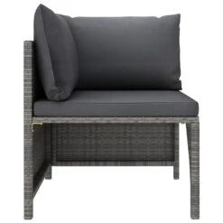 VidaXL 4-delige Loungeset Met Kussens Poly Rattan Grijs -Bekend Tuinmeubelen Winkel 1000056399 0103