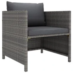 VidaXL 4-delige Loungeset Met Kussens Poly Rattan Grijs -Bekend Tuinmeubelen Winkel 1000056399 0105
