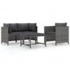 VidaXL 4-delige Loungeset Met Kussens Poly Rattan Grijs 1 VidaXL 4-delige Loungeset Met Kussens Poly Rattan Grijs -Bekend Tuinmeubelen Winkel 1000056399