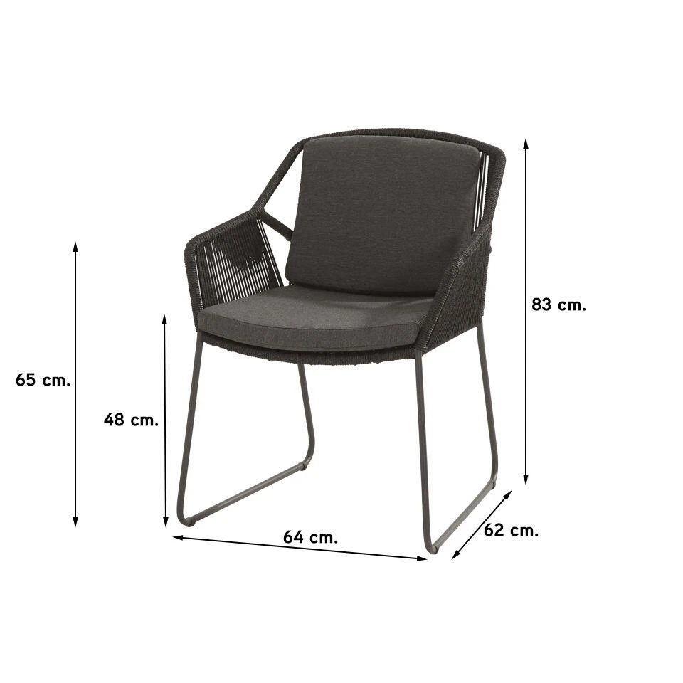 4 Seasons Accor Antraciet/Rome Grey 100 Cm. - Tuinset 3-delig 6 4 Seasons Accor Antraciet/Rome Grey 100 Cm. - Tuinset 3-delig - Afbeelding 4