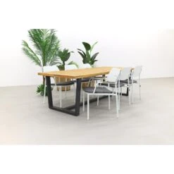 GreenChair Courage - White/Murano Teak - 240x100 Cm. - Tuinset 7-delig -Bekend Tuinmeubelen Winkel 1000058505 0103