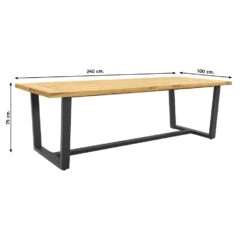 GreenChair Courage - White/Murano Teak - 240x100 Cm. - Tuinset 7-delig -Bekend Tuinmeubelen Winkel 1000058505 0104