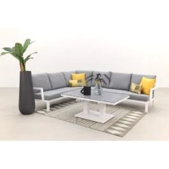Rockford Aluminium Loungeset Wit 5-delig - Verstelbare Tafel -Bekend Tuinmeubelen Winkel 1000073154 0102