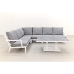 Rockford Aluminium Loungeset Wit 5-delig - Verstelbare Tafel -Bekend Tuinmeubelen Winkel 1000073154 0103