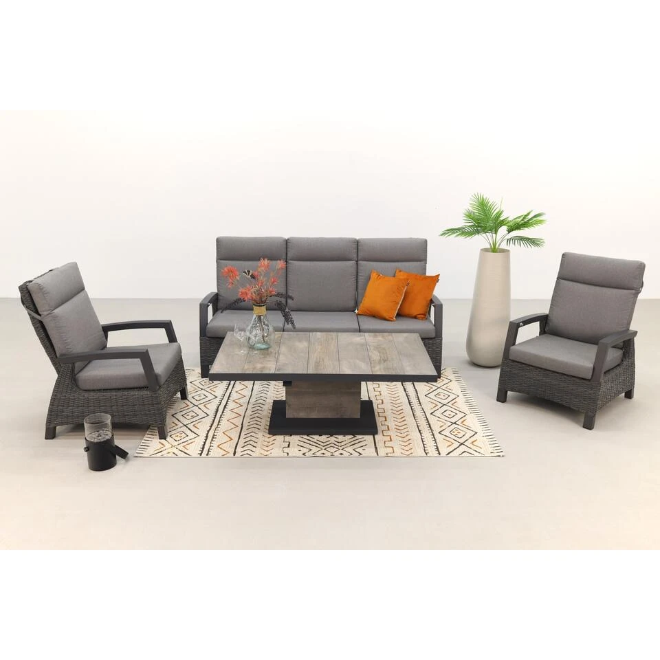 VDG Darwin/Jersey Deluxe Loungeset Verstelbaar - Antraciet 4 VDG Darwin/Jersey Deluxe Loungeset Verstelbaar - Antraciet - Afbeelding 2