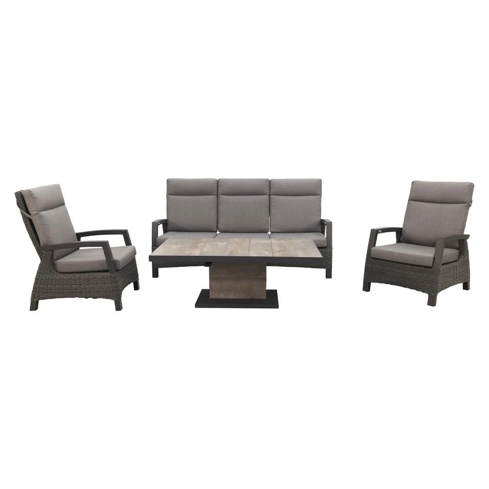 VDG Darwin/Jersey Deluxe Loungeset Verstelbaar - Antraciet 3 VDG Darwin/Jersey Deluxe Loungeset Verstelbaar - Antraciet