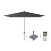 Platinum Riva Stokparasol 2.5x2.5 - Antraciet Met Voet En Hoes -Bekend Tuinmeubelen Winkel 1000073267