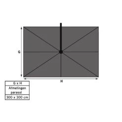 Platinum Challenger T1 Zweefparasol Premium 3x3 M. - Havana Taupe -Bekend Tuinmeubelen Winkel 1000073301 0103