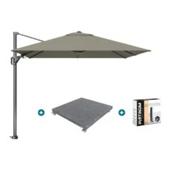 Platinum Voyager Zweefparasol T2 2,7x2,7 M. - Taupe Met Voet En Hoes