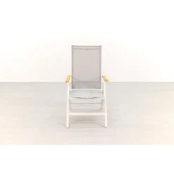 Hartman Napoli Verstelbare Tuinstoel - Teak Armleuning - Wit -Bekend Tuinmeubelen Winkel 1000074462 0102