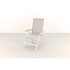 Hartman Napoli Verstelbare Tuinstoel - Teak Armleuning - Wit -Bekend Tuinmeubelen Winkel 1000074462 0103