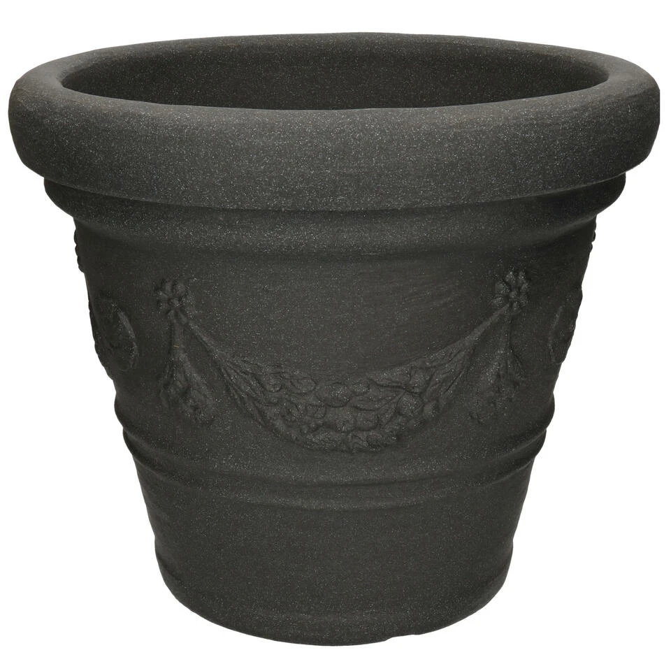 Merkloos Plantenpot - Kunststof - Antraciet - D36 X H30 Cm - 30L 3 Merkloos Plantenpot - Kunststof - Antraciet - D36 X H30 Cm - 30L