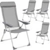 Tectake - Kampeerstoelen - Campingstoel - Tuinstoel - Set Van 4 - Grijs -Bekend Tuinmeubelen Winkel 1000078034