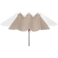 Tectake - Dubbele Parasol Silia - Terrasparasol - Beige -Bekend Tuinmeubelen Winkel 1000078076 0103