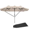 Tectake - Dubbele Parasol Silia - Terrasparasol - Beige -Bekend Tuinmeubelen Winkel 1000078076