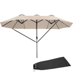 Tectake - Dubbele Parasol Silia - Terrasparasol - Beige