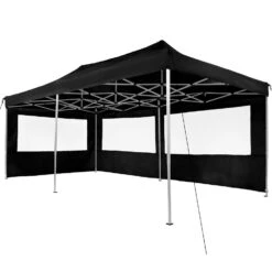 Tectake - Partytent 3x6 M. Opvouwbaar- 4 Wanden- Zwart -Bekend Tuinmeubelen Winkel 1000078116 0102