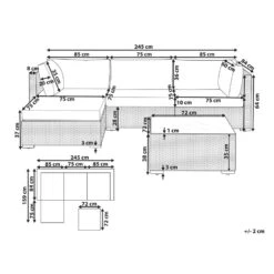 Beliani Loungeset SANO - Grijs - 5-delig -Bekend Tuinmeubelen Winkel 1000079574 0102