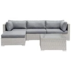 Beliani Loungeset SANO - Grijs - 5-delig