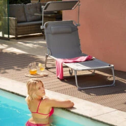 Tectake - Zonnestoel Chloe - Set Van 2 Ligbedden - Zwart -Bekend Tuinmeubelen Winkel 1000082530 0102